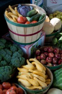 Basket of fruit and vegetables