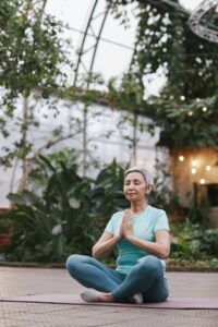 A woman meditating