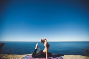 A woman meditating