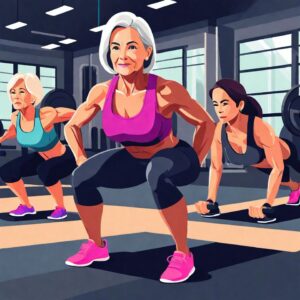 Women doing squat exercises